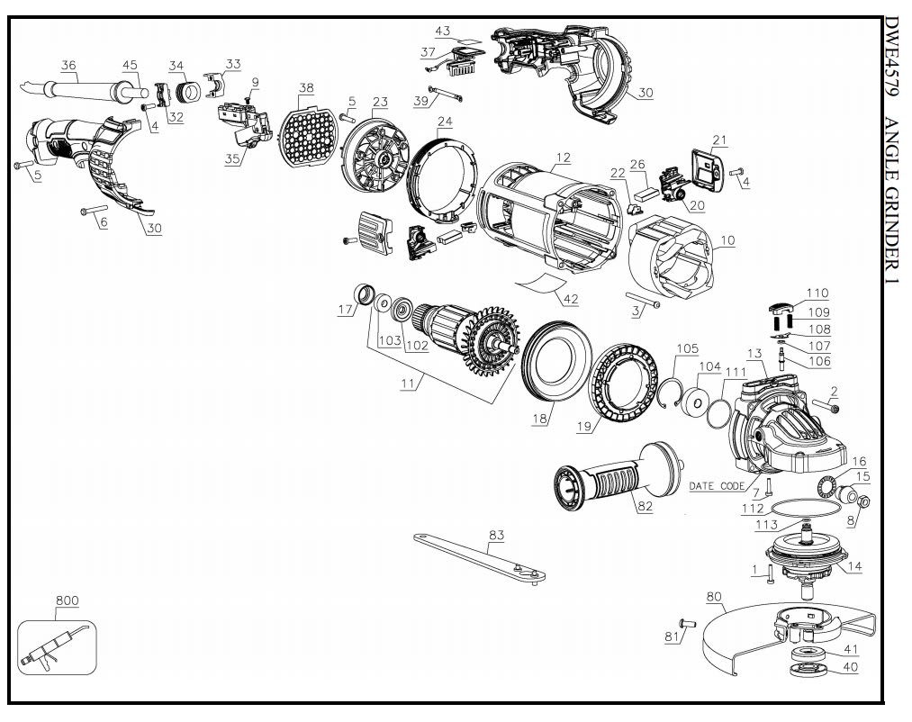 CAJA ENGRANAJE DWE4577/ DWE4579 DEWALT - N252619 DEWALT (N252619)2