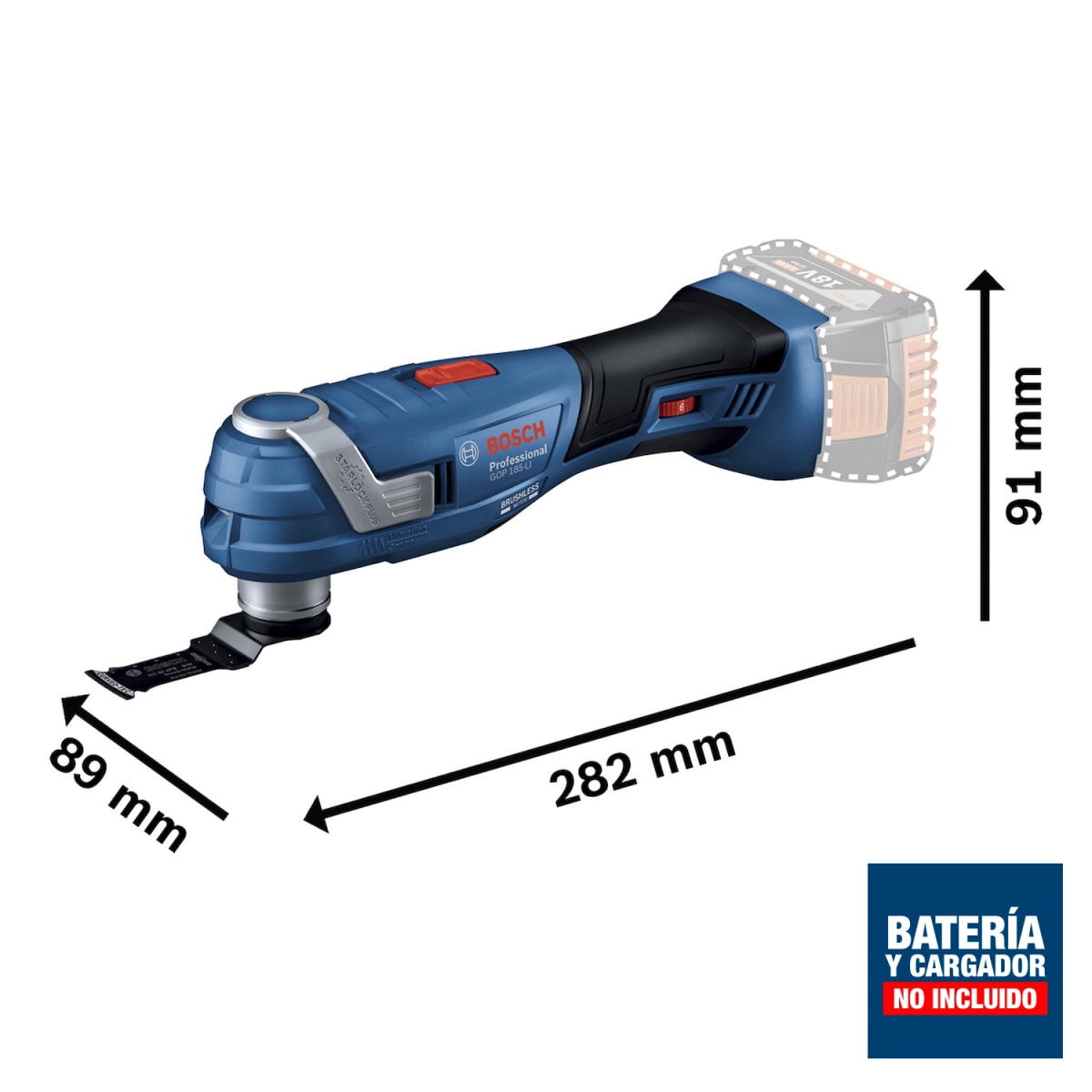 Multicortadora Bosch 18V Brushless (Sin Batería) GOP185-LI - 0601.8G2.0D04