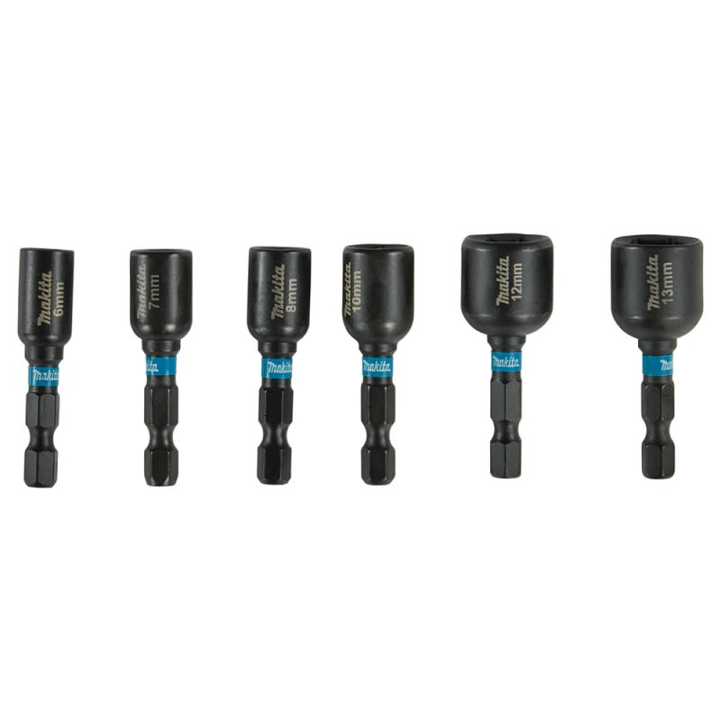 Set de 6 Dados Magnéticos Makita Impact Black 1/4