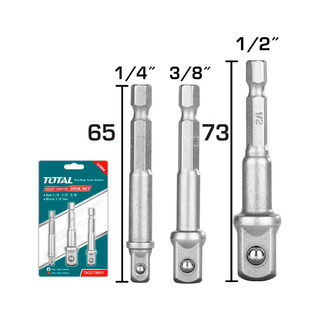 Set de Adaptadores Para dados 1/4