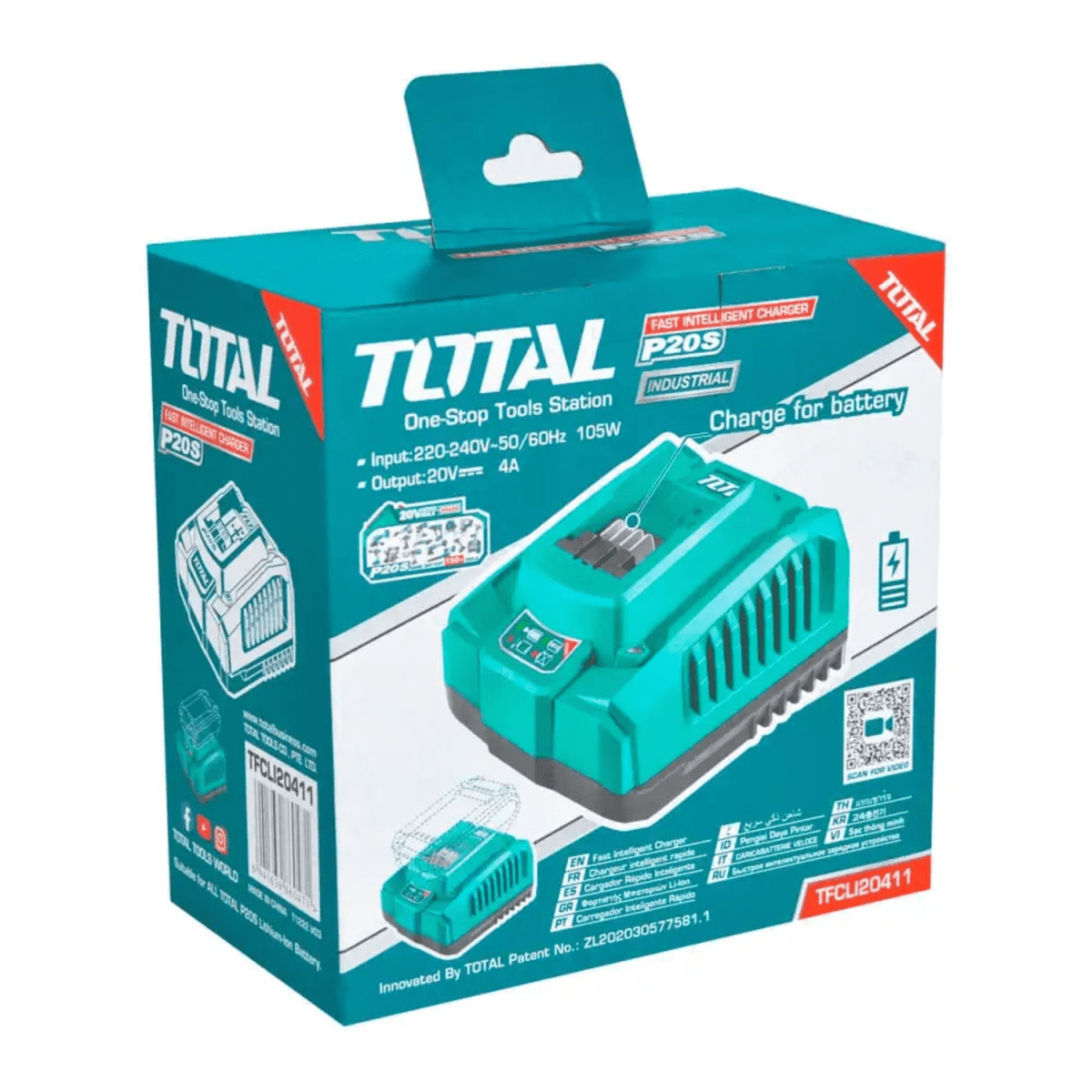 Cargador Rápido para Batería 4.0Ah 20V Industrial Total TFCLI204112