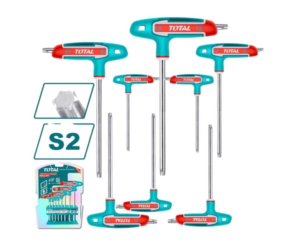 SET DE LLAVES TORX MANGO-T 8PCS S2 INDUSTRIAL TOTAL - THHW808362