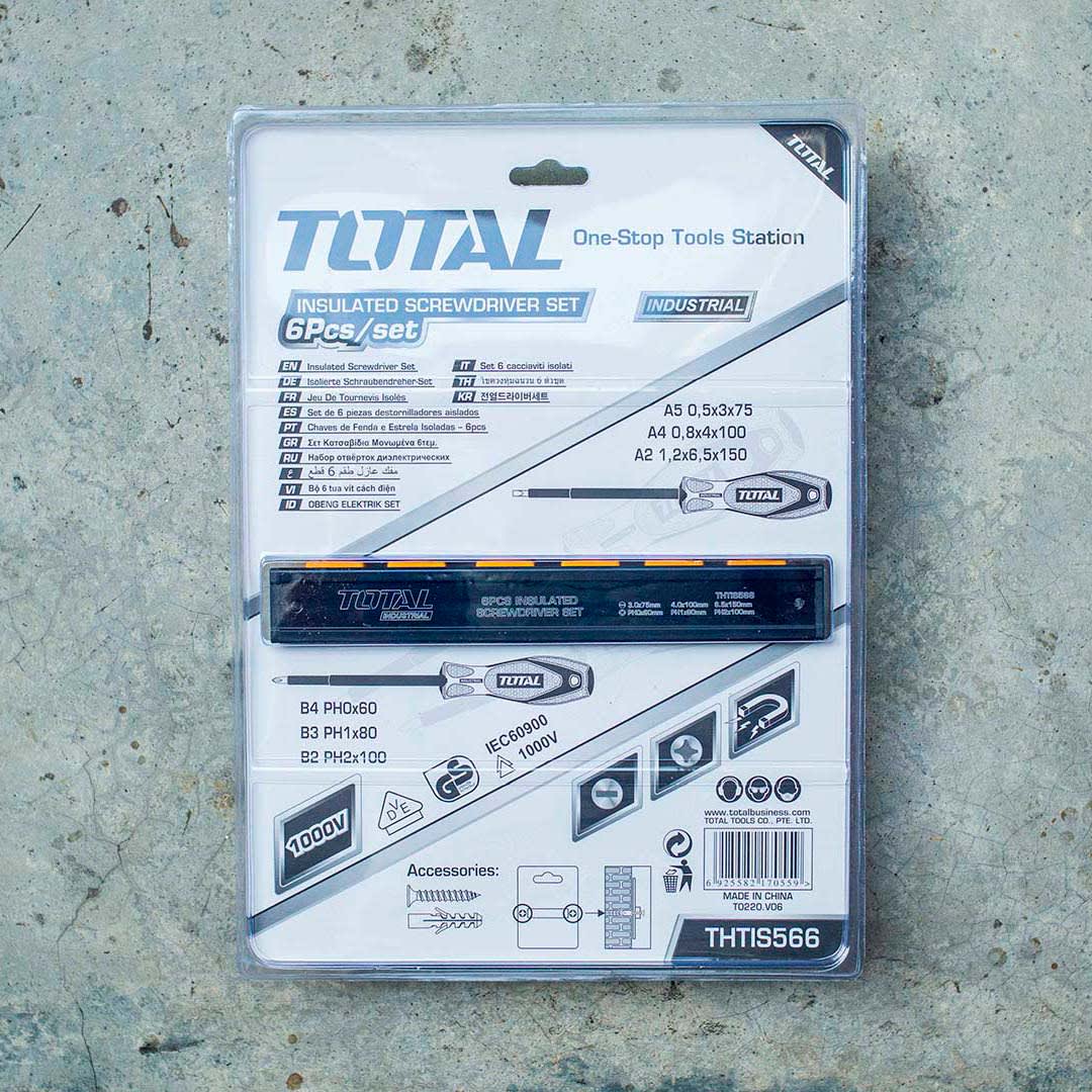 SET DE 6 DESTORNILLADORES AISLADOS 1000V THTIS566 TOTAL3