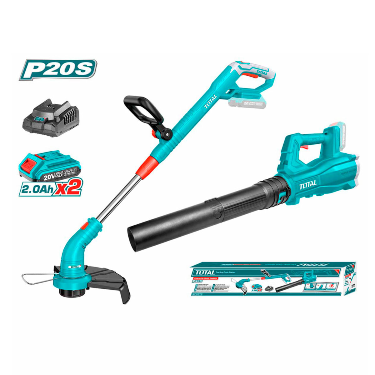 Kit Soplador + Orilladora Jardin 20v Total TOSLI230241