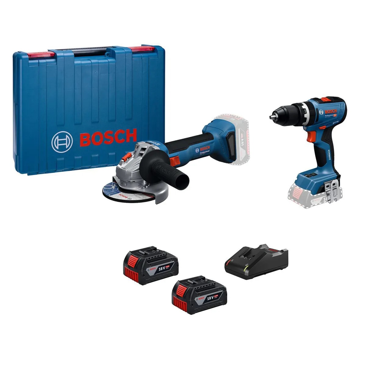 Combo Bosch GSB 18V-65 + GWS 18V-8 Brushless 18V + Maleta - 0615.A50.0AY1