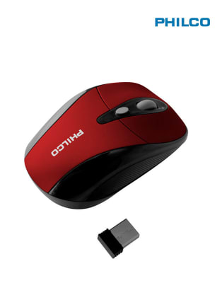 MOUSE PHILCO INALAMBRICO 245 ROJO1