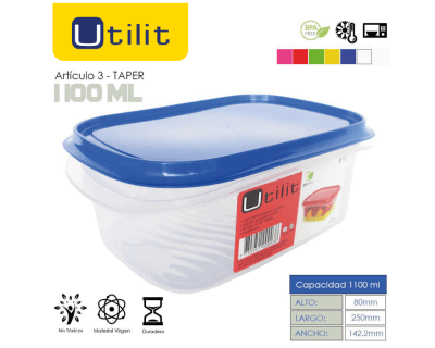 Utilit Taper Transp. 1.1lt + Tapa