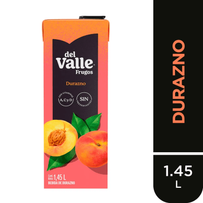 Del Valle Frugos Bebida de Durazno Caja 1.45lt