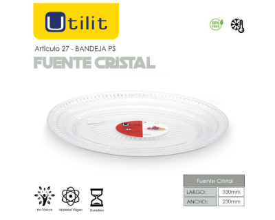 Utilit Bandeja Fuente Cristal Transp. N° 27