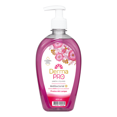 Derma Pro Jabón Líquido Antibacterial Frutos del Campo Frasco 400ml