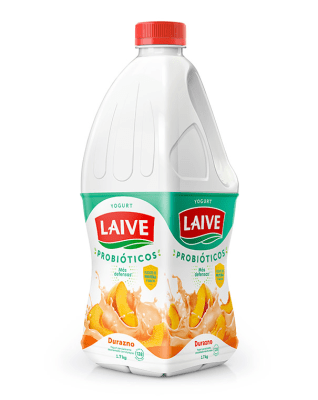 Laive Yogurt Probióticos Sabor Durazno Botella 1.7kg1