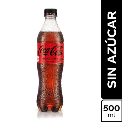 Coca Cola Gaseosa sin Azúcar Botella 500ml