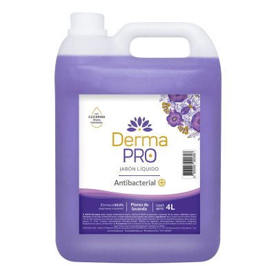 Derma Pro Jabón Líquido Antibacterial Flores de Lavanda Galón 4lt