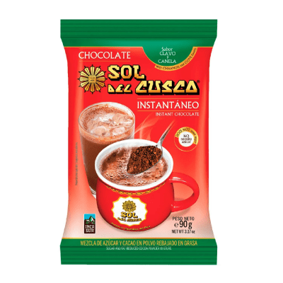Sol del Cusco Chocolate Instantáneo con Canela y Clavo Bolsa 90gr