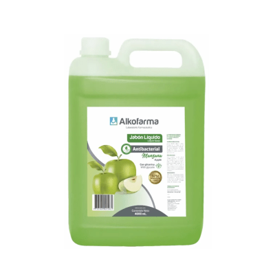 Alkofarma Jabón Líquido Antibacterial Manzana Galón 4lt1