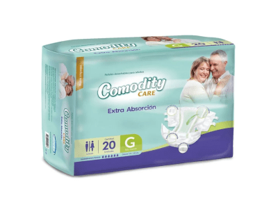 Comodity Care Pañal Extra Absorción Talla G Bolsa 20und1