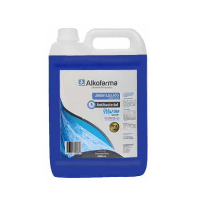 Alkofarma Jabón Líquido Antibacterial Marino Galón 4lt