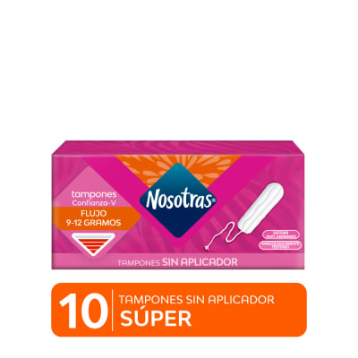 Nosotras Tampones Súper sin Aplicador Caja 10und
