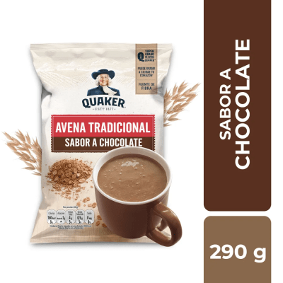 Quaker Avena Tradicional Sabor Chocolate Bolsa 290gr
