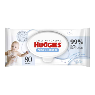 Huggies Toallitas Húmedas Puro y Natural Bolsa 80und1