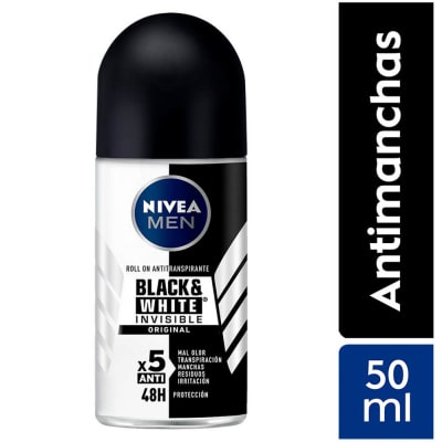 Nivea Men Antitranspirante Black & White Invisible Original Roll-on 50ml1