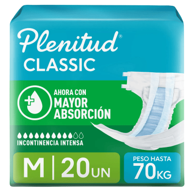 Plenitud Pañal Classic Talla M Bolsa 20und