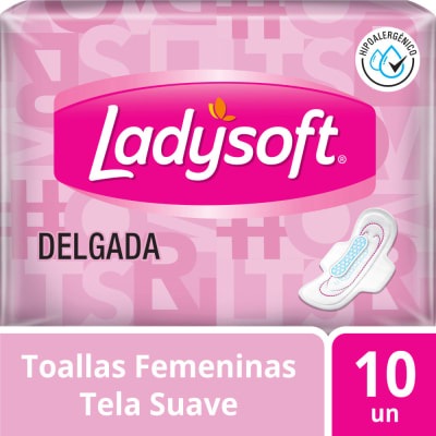 Ladysoft Toallas Higiénicas Delgada Tela Suave Bolsa 10und