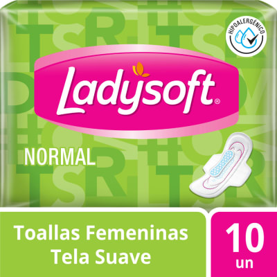 Ladysoft Toallas Higiénicas Normal Tela Suave Bolsa 10und1