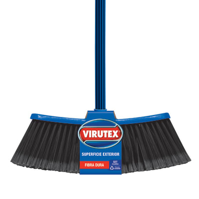 Virutex Escoba Superficie Exterior + Palo Metal