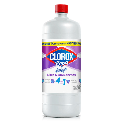 Clorox Ultra Quitamanchas Blanco Supremo Botella 580ml