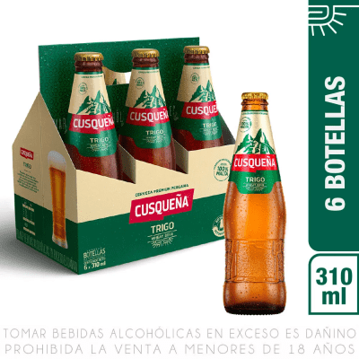 Cusqueña Cerveza Trigo Botella 310ml Pack 6und1