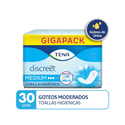 Tena Toalla Higiénica Discreet Medium Bolsa 30und1