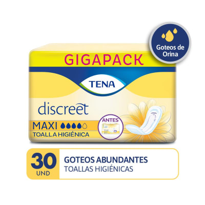 Tena Toallas Higiénicas Discreet Maxi Bolsa 30und1