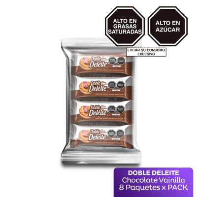 GN Doble Deleite Galleta Sabor Vainilla Chocolate Pack 8und