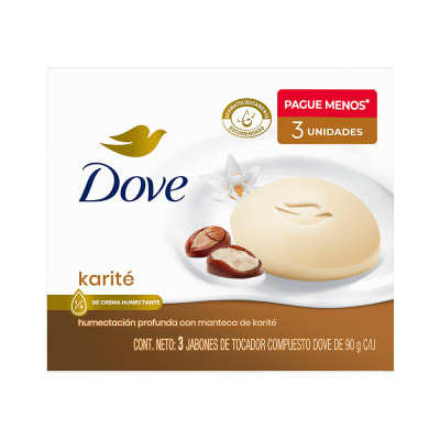 Dove Jabón Karité Barra 90gr Pack 3und