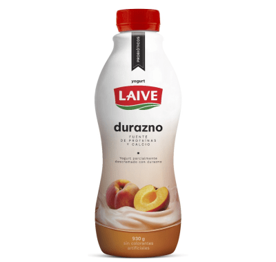 Laive Yogurt Probióticos Sabor Durazno Botella 930gr