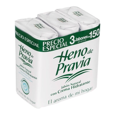 Heno de Pravia Jabón Crema Hidratante Barra 150gr Pack 3und