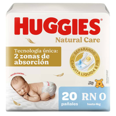 Huggies Pañal Natural Care Talla RN Bolsa 20und