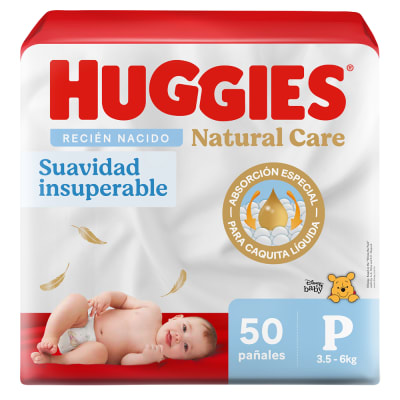 Huggies Pañal Natural Care Talla P Bolsa 50und