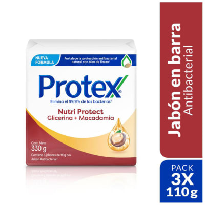 Protex Jabón Macadamia Barra 110gr Pack 3und