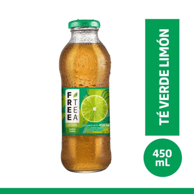 Free Tea Té Verde Sabor a Limón Frasco Vidrio 450ml