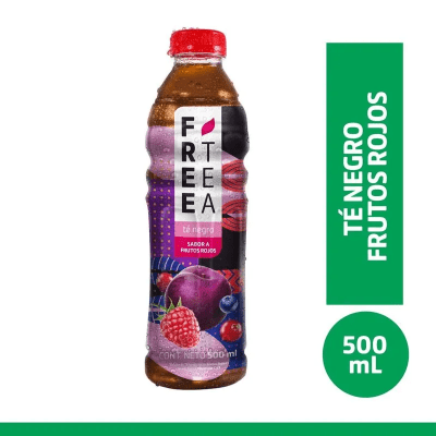 Free Tea Té Negro Sabor a Frutos Rojos Botella 500ml