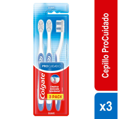 Colgate Cepillo Dental Pro Cuidado Suave Pack 3und1