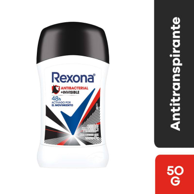 Rexona Antitranspirante Antibacterial + Invisible Barra 50gr