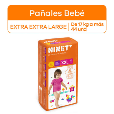 Ninet Pañal Desechable Talla XXL Bolsa 44und