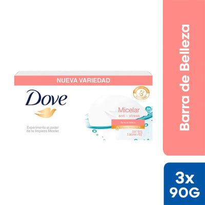 Dove Jabón Micelar Anti-Stress Barra 90gr Pack 3und1
