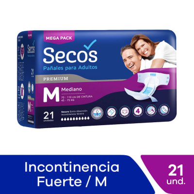 Secos Pañal Premium Talla M Bolsa 21und1