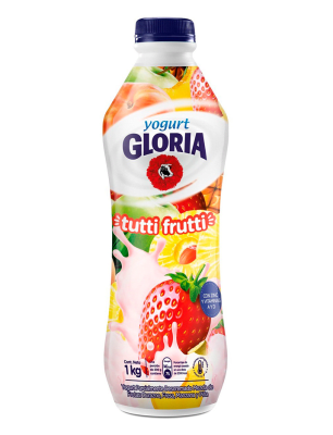 Gloria Yogurt Sabor Tutti Frutti Botella 946gr