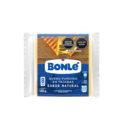 Gloria Queso Fundido en Tajadas Sabor Natural 136gr