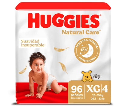 Huggies Pañal Natural Care Talla XG Bolsa 96und1